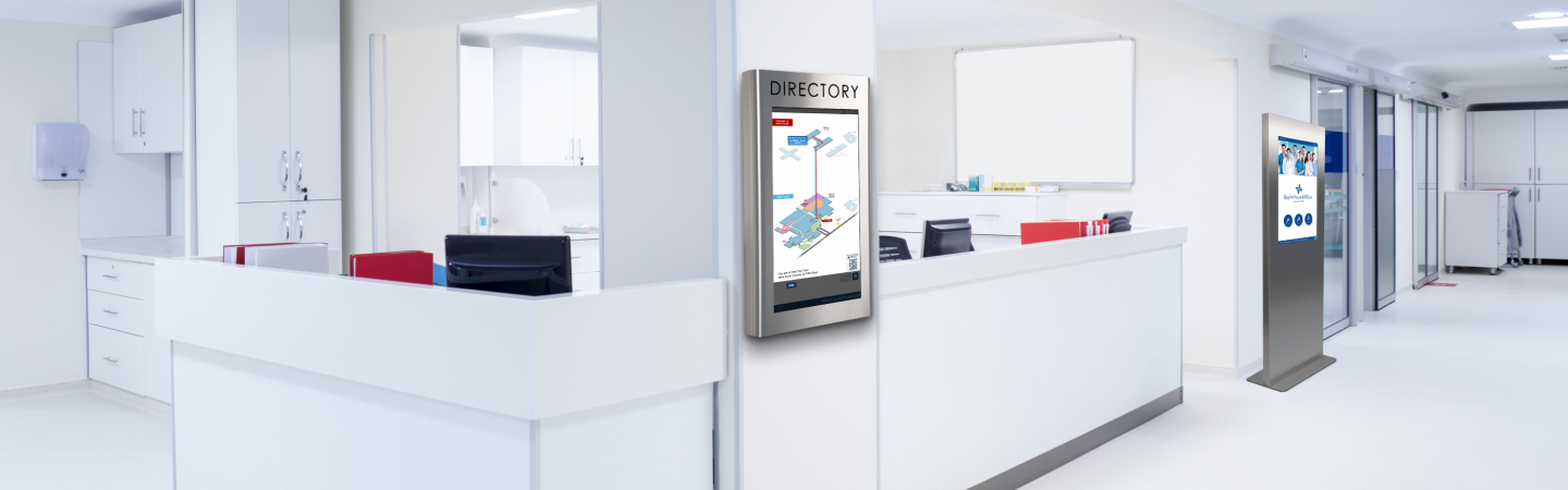 Healthcare wayfinding surface wall