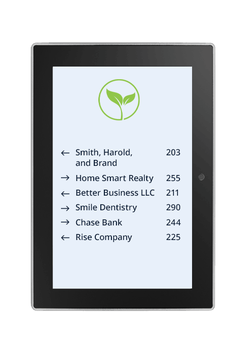 TouchSource AuxSpaces auxiliary signage and suite listings